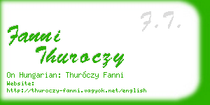 fanni thuroczy business card